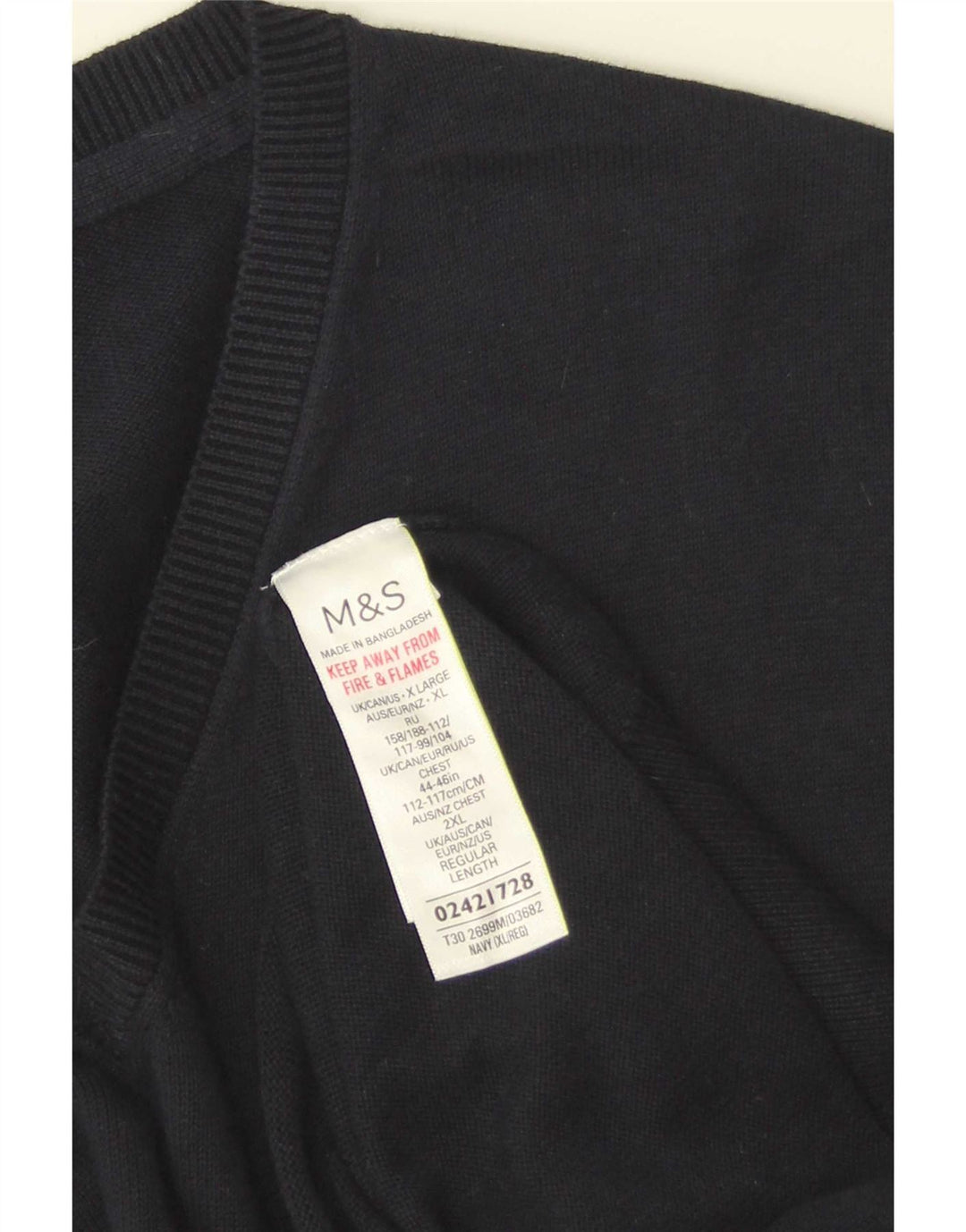 Canotta da uomo Marks & Spencer XL in cotone blu navy