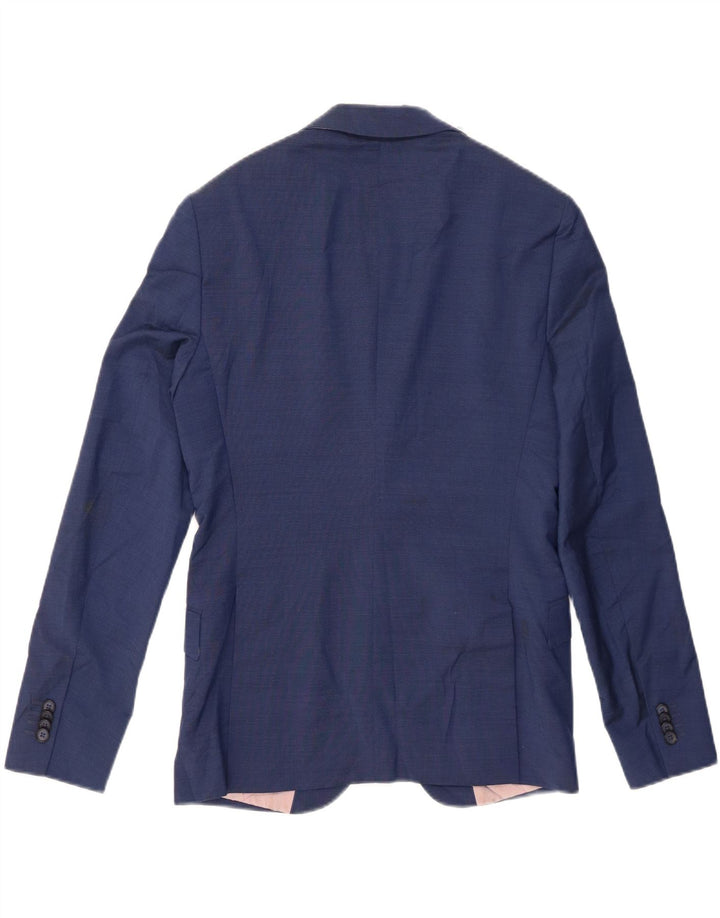 Giacca blazer a 2 bottoni da uomo Zara EU 46 piccola lana blu