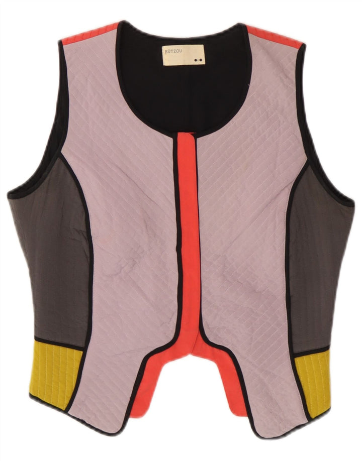 Gilet corto da donna Rutzou EU 40 Seta colorblock medio multicolore