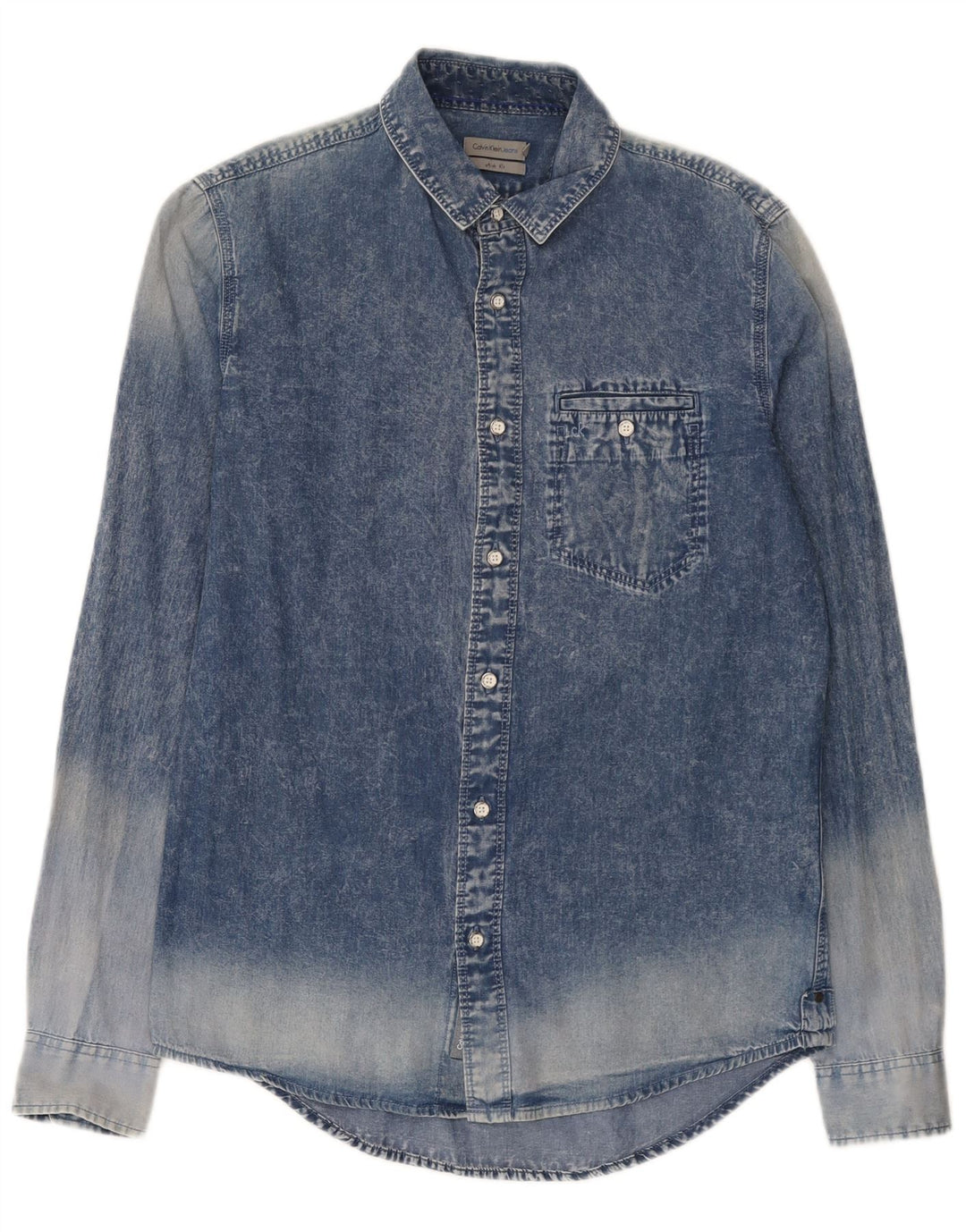 Camicia di jeans slim fit da uomo Calvin Klein Jeans piccola blu