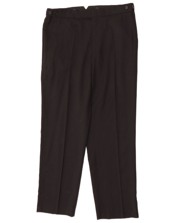 Pantaloni chino dritti da uomo Marks & Spencer W36 L31 lana vergine nera