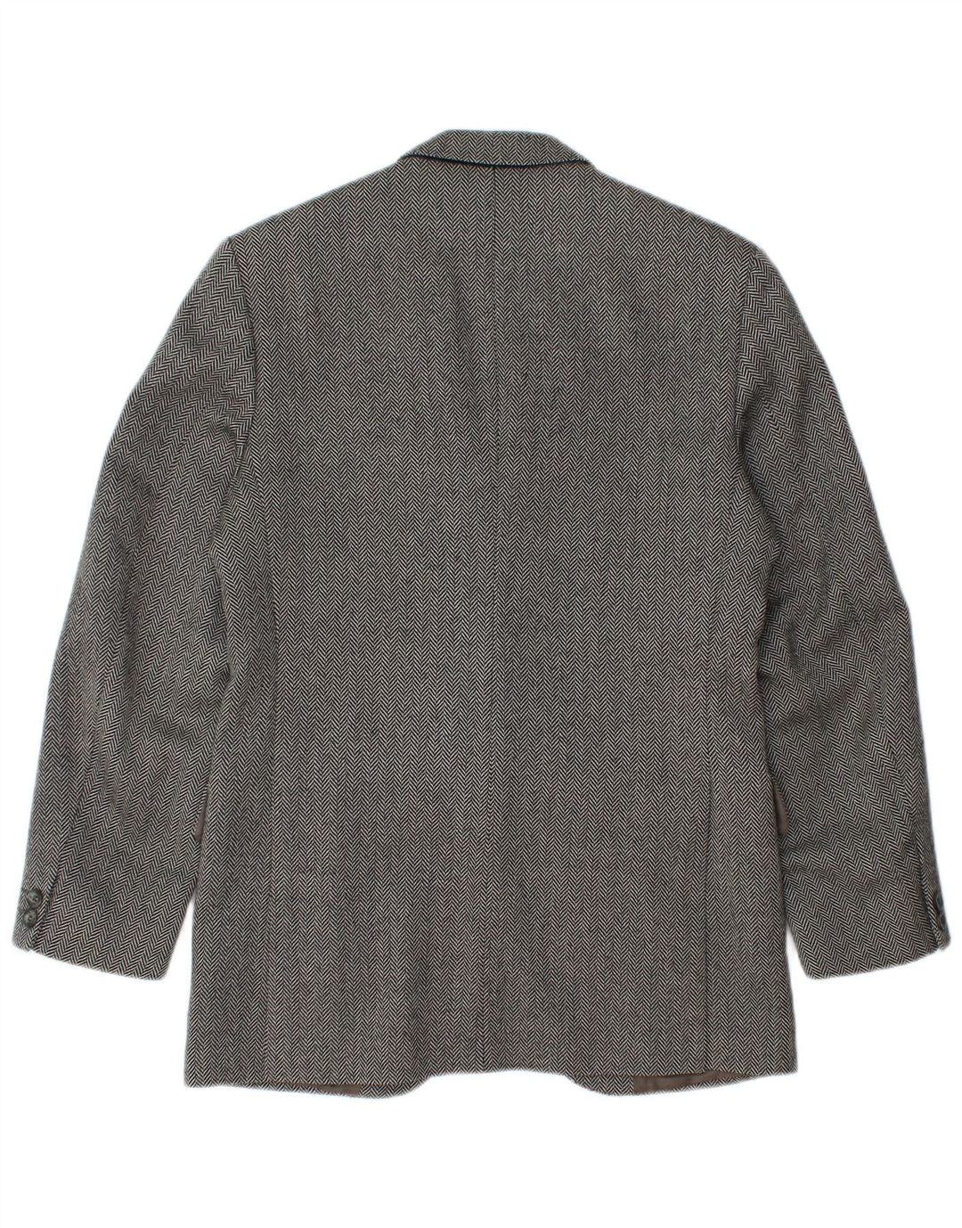 AQUASCUTUM Mens 2 Button Blazer Jacket UK 36 Small Grey Herringbone