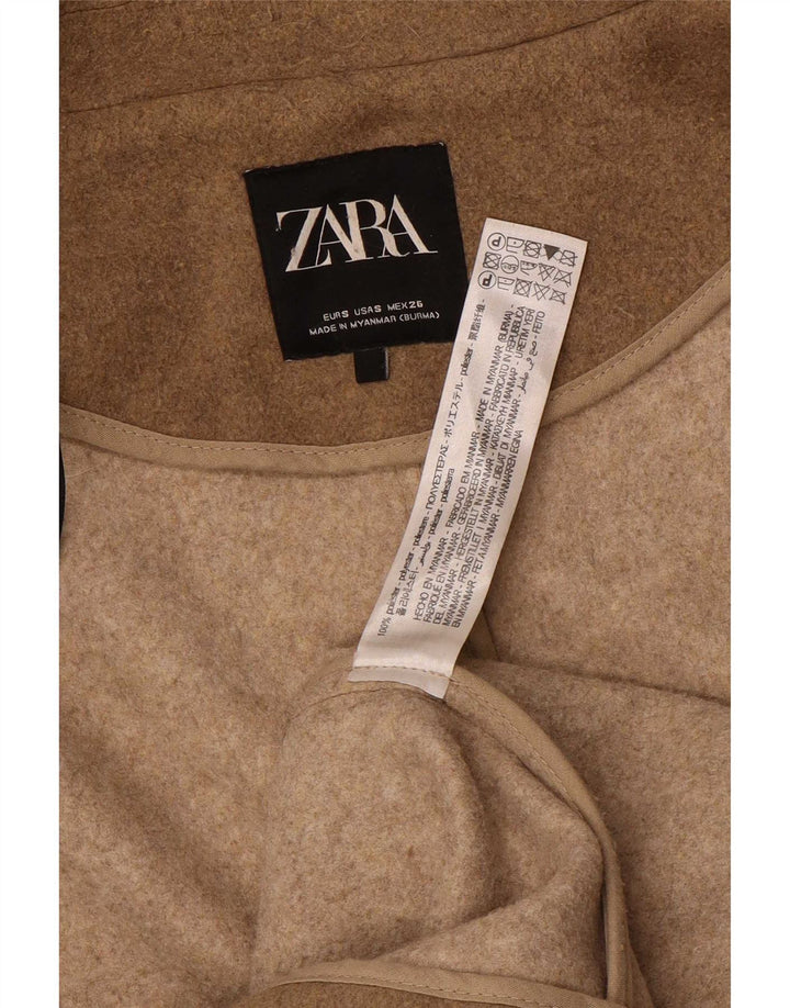 Soprabito oversize da donna Zara UK 10 piccolo poliestere beige