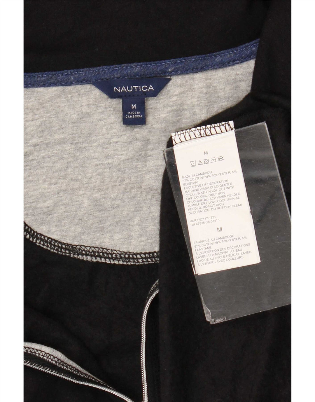 Felpa da uomo con collo con zip Nautica, maglione, cotone color block medio nero