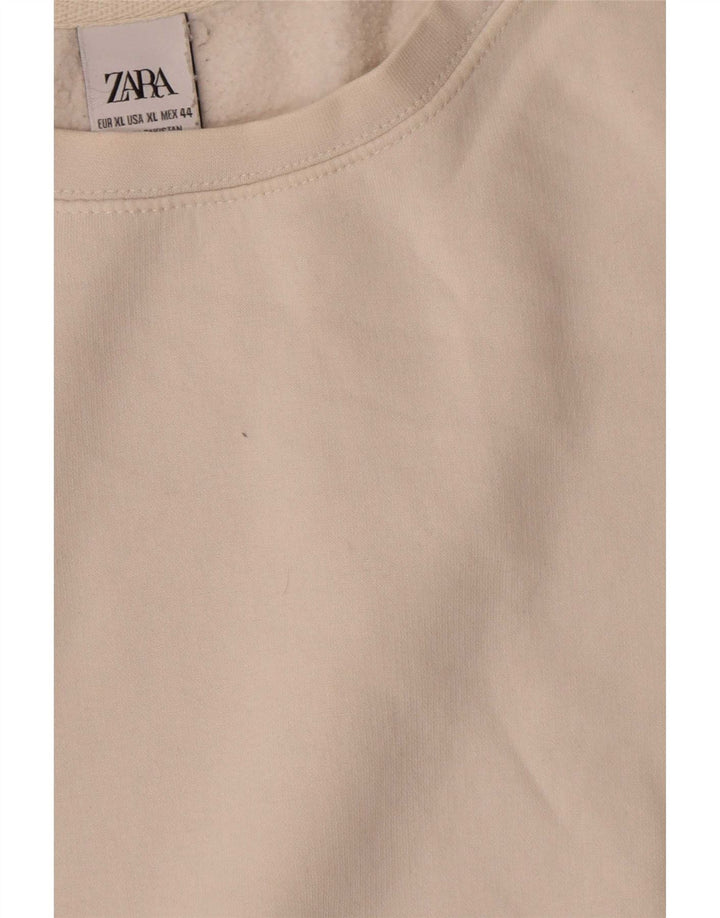 Felpa Zara Uomo Maglione XL Cotone Bianco