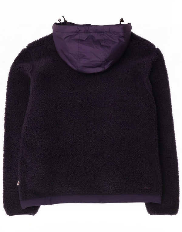 Napapijri Maglione in pile da uomo con cappuccio e zip, grande blu navy, poliestere