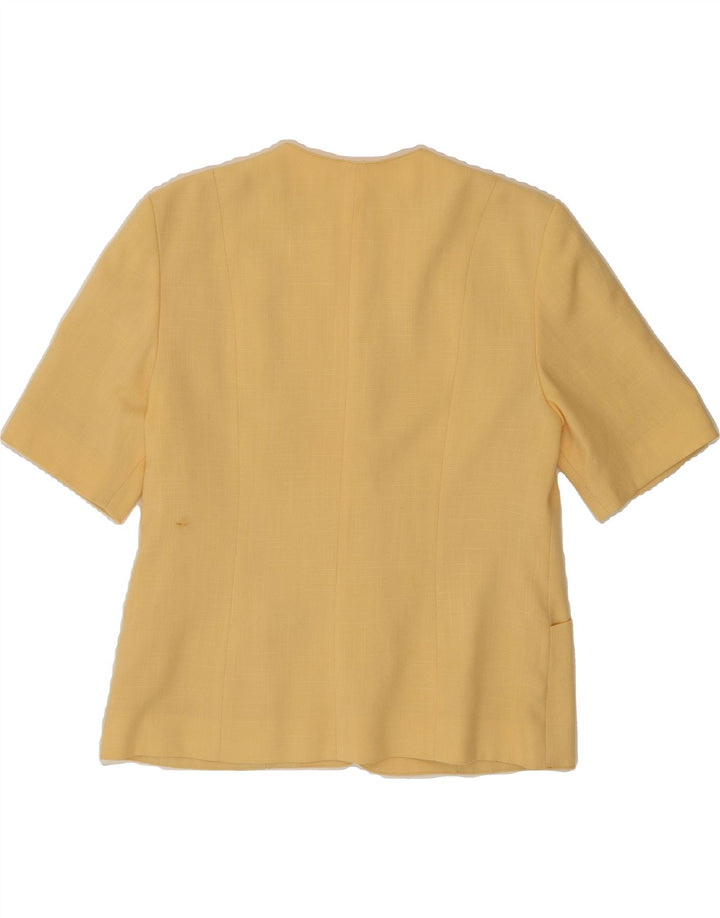 AVENUE Womens 3 Button Short Sleeve Blazer Jacket UK 14 Large Yellow Vintage Avenue and Second-Hand Avenue from Messina Hembry 
