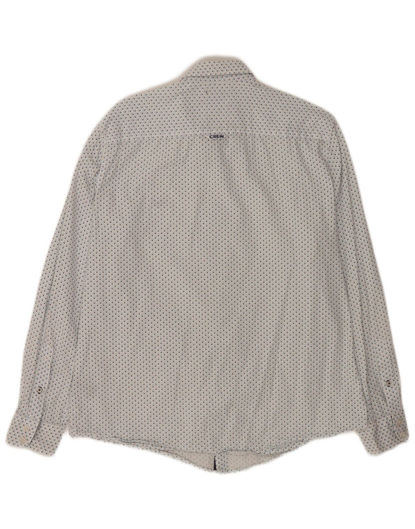 Crew Clothing Camicia slim fit da uomo di grandi dimensioni in cotone geometrico bianco