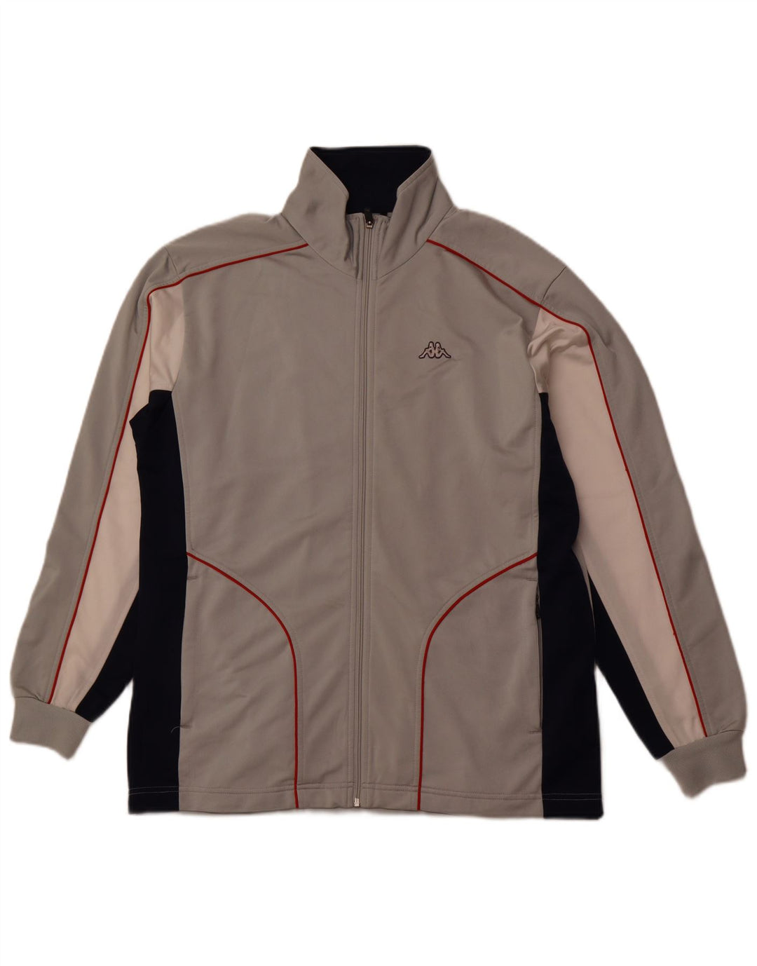 Giacca da tuta da uomo KAPPA grande in poliestere color block grigio