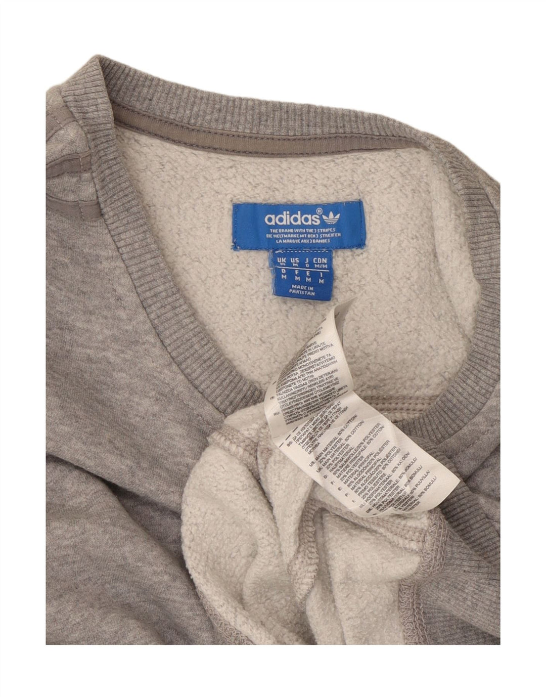 Felpa da uomo ADIDAS maglione cotone grigio medio