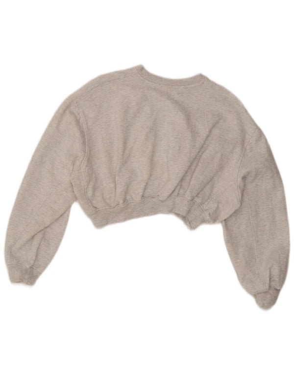 Felpa Zara da donna, vestibilità comoda, corta, taglia UK 10, piccola, grigia screziata