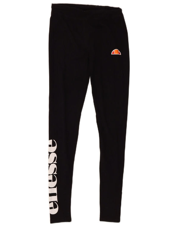 Leggings grafici da donna Ellesse UK 8 piccoli in cotone nero