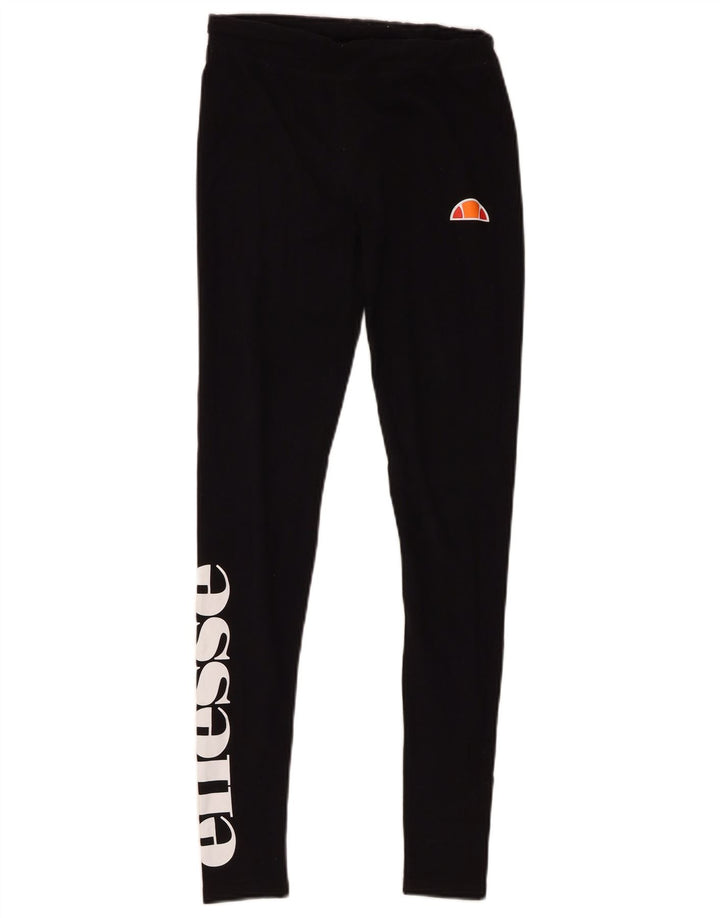 Leggings grafici da donna Ellesse UK 8 piccoli in cotone nero