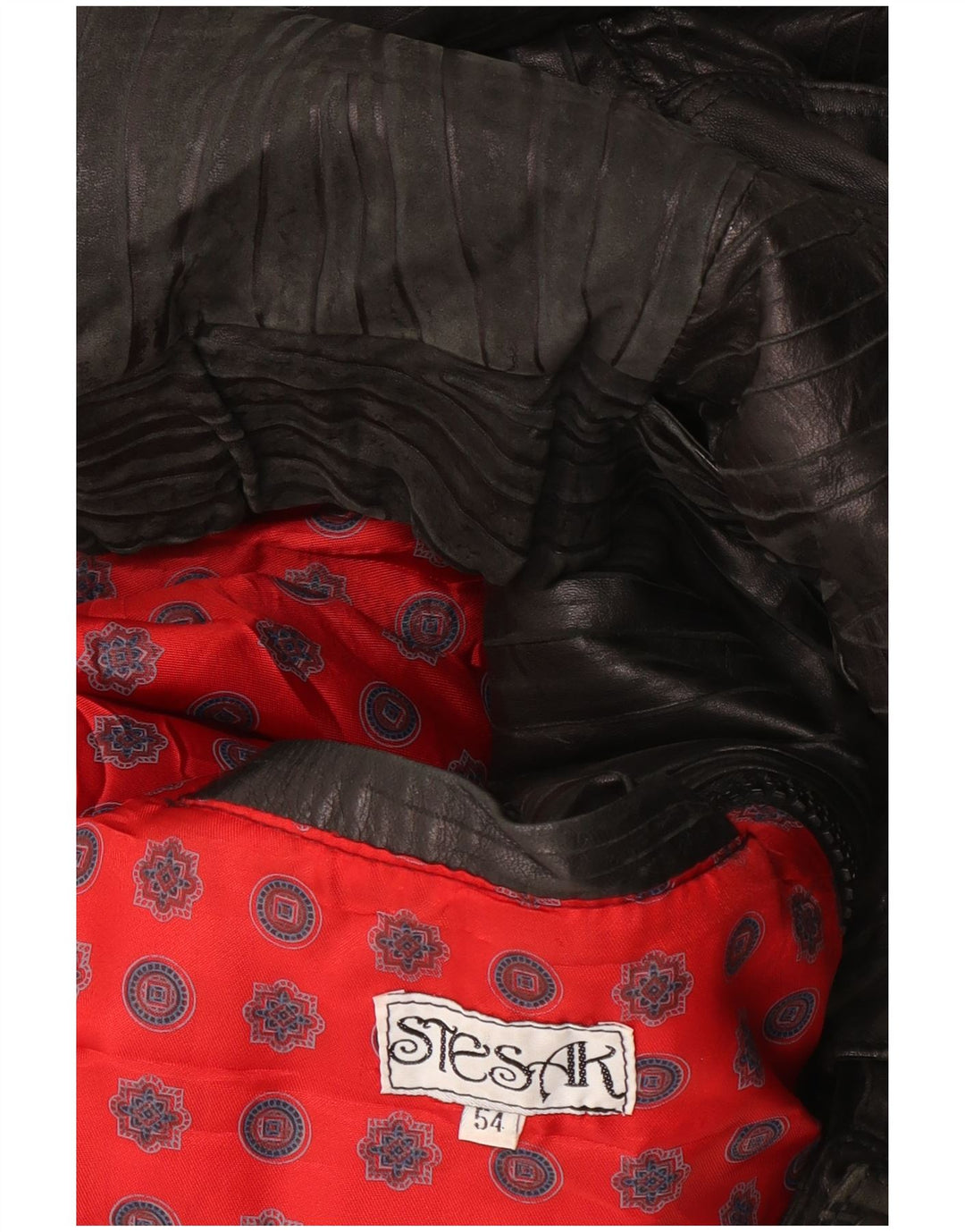 Giacca bomber in pelle vintage da donna IT 54 3XL a righe nere