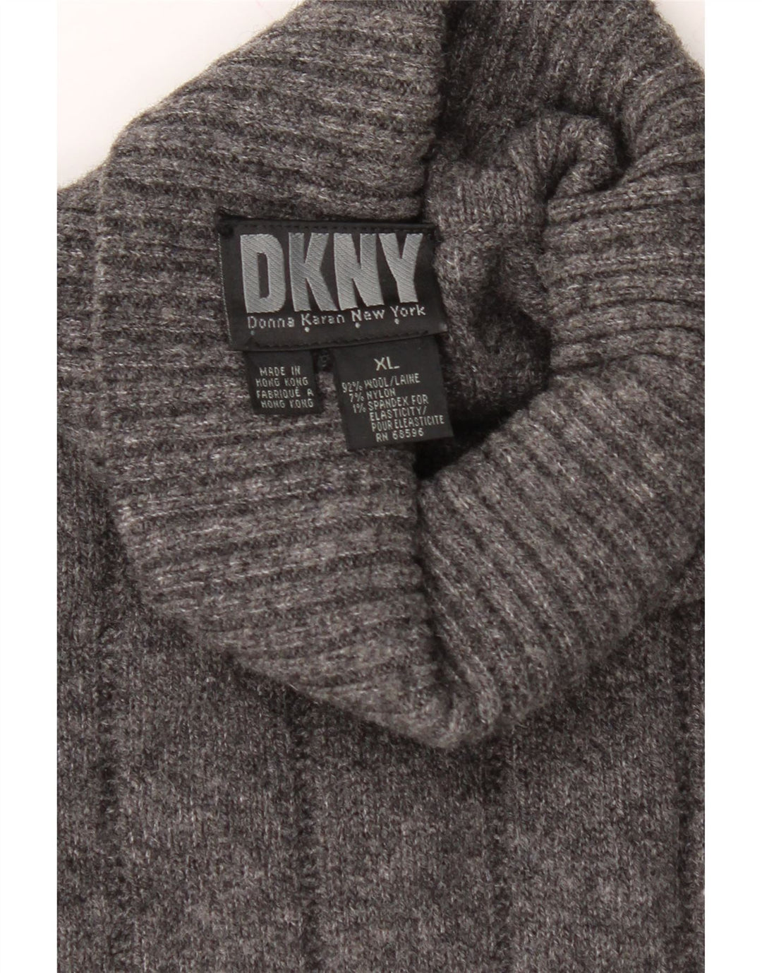 DKNY Womens Roll Neck Jumper Sweater UK 18 XL Grey Wool Vintage Dkny and Second-Hand Dkny from Messina Hembry 
