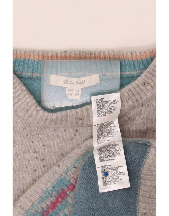 Maglione maglione girocollo da donna White Stuff UK 16 grande multicolore