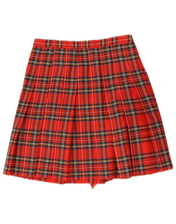 Gonna a portafoglio vintage da donna W26 piccolo motivo a quadri rossi