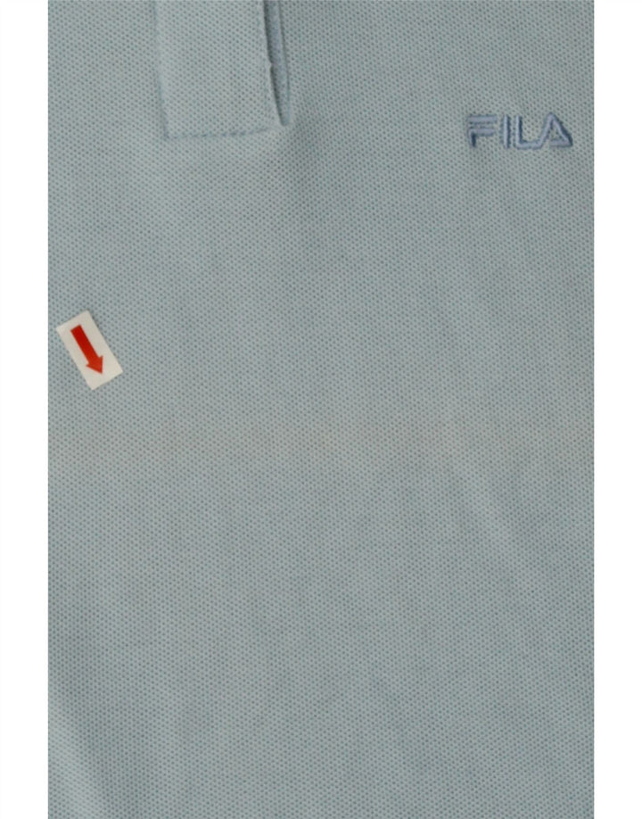 FILA Womens Crop Polo Shirt IT 44 Medium Blue Cotton Vintage Fila and Second-Hand Fila from Messina Hembry 