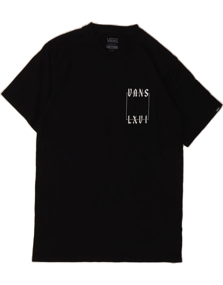 VANS Mens Classic Fit Graphic T-Shirt Top Small Black Cotton Vintage Vans and Second-Hand Vans from Messina Hembry 