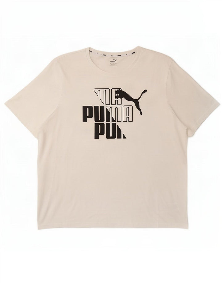 T-shirt grafica da uomo Puma Top 2XL cotone bianco