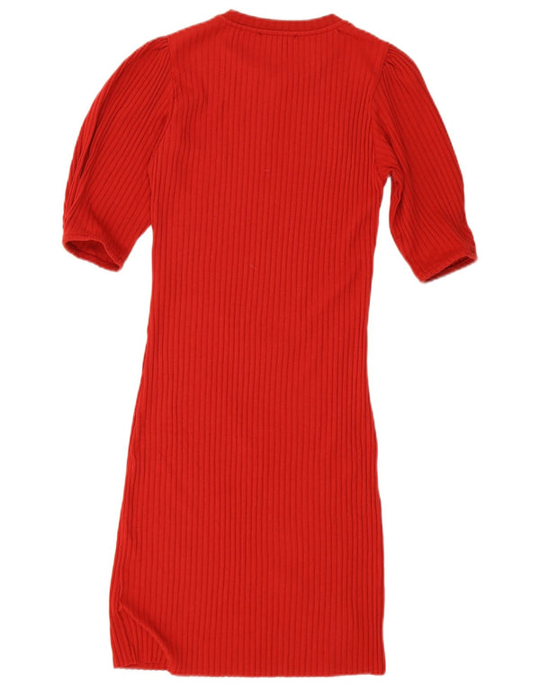Abito aderente in maglia da donna Zara UK 12 rosso medio