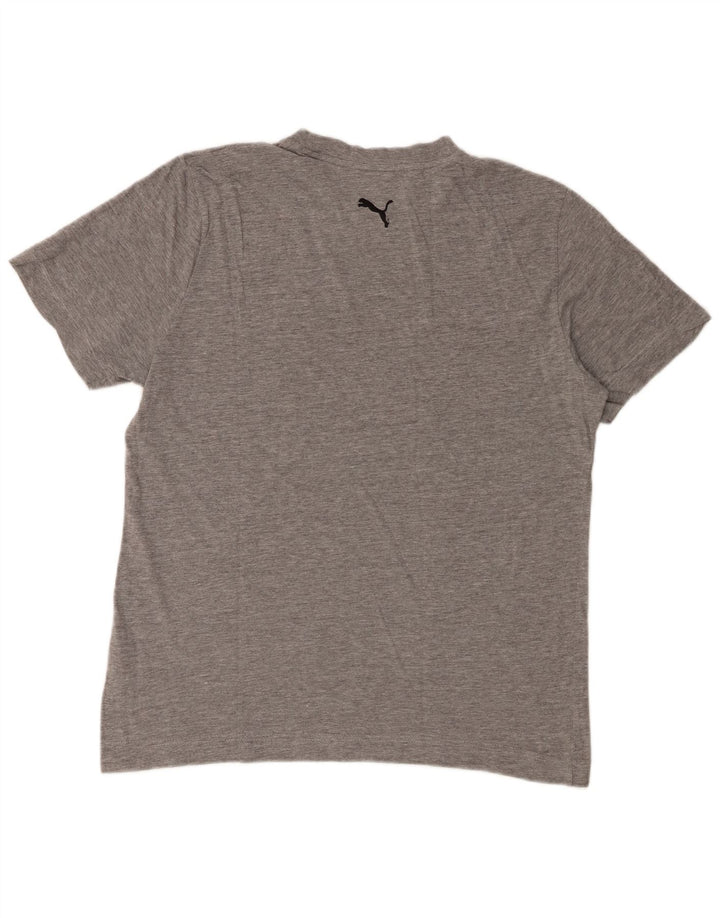 T-shirt grafica da uomo Puma grande in cotone grigio
