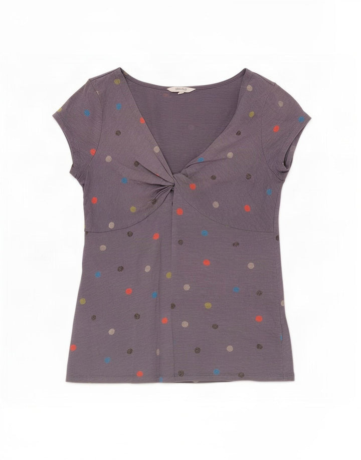 T-shirt da donna White Stuff Top UK 12 Cotone a pois grigio medio