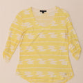 TOMMY HILFIGER Womens Top 3/4 Sleeve UK 10 Small Yellow Geometric Vintage Tommy Hilfiger and Second-Hand Tommy Hilfiger from Messina Hembry 