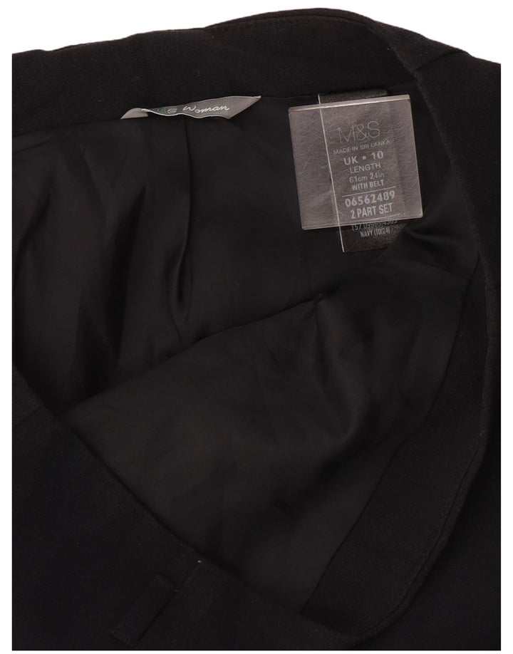 Gonna a tubino da donna Marks & Spencer UK 10 piccola W27 poliestere blu navy