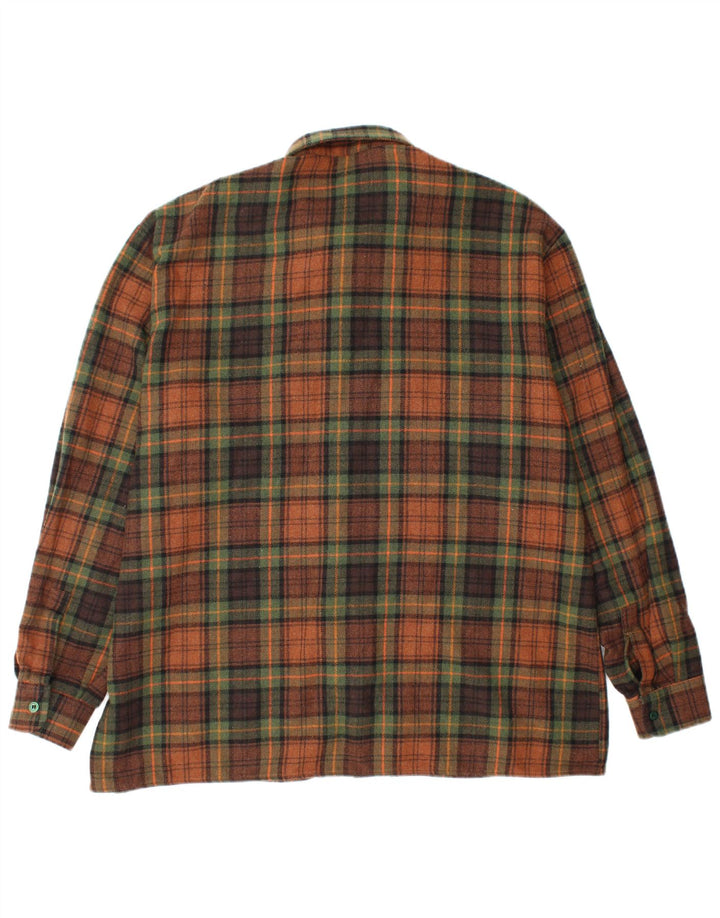 Camicia vintage da uomo in flanella XL a quadri marroni