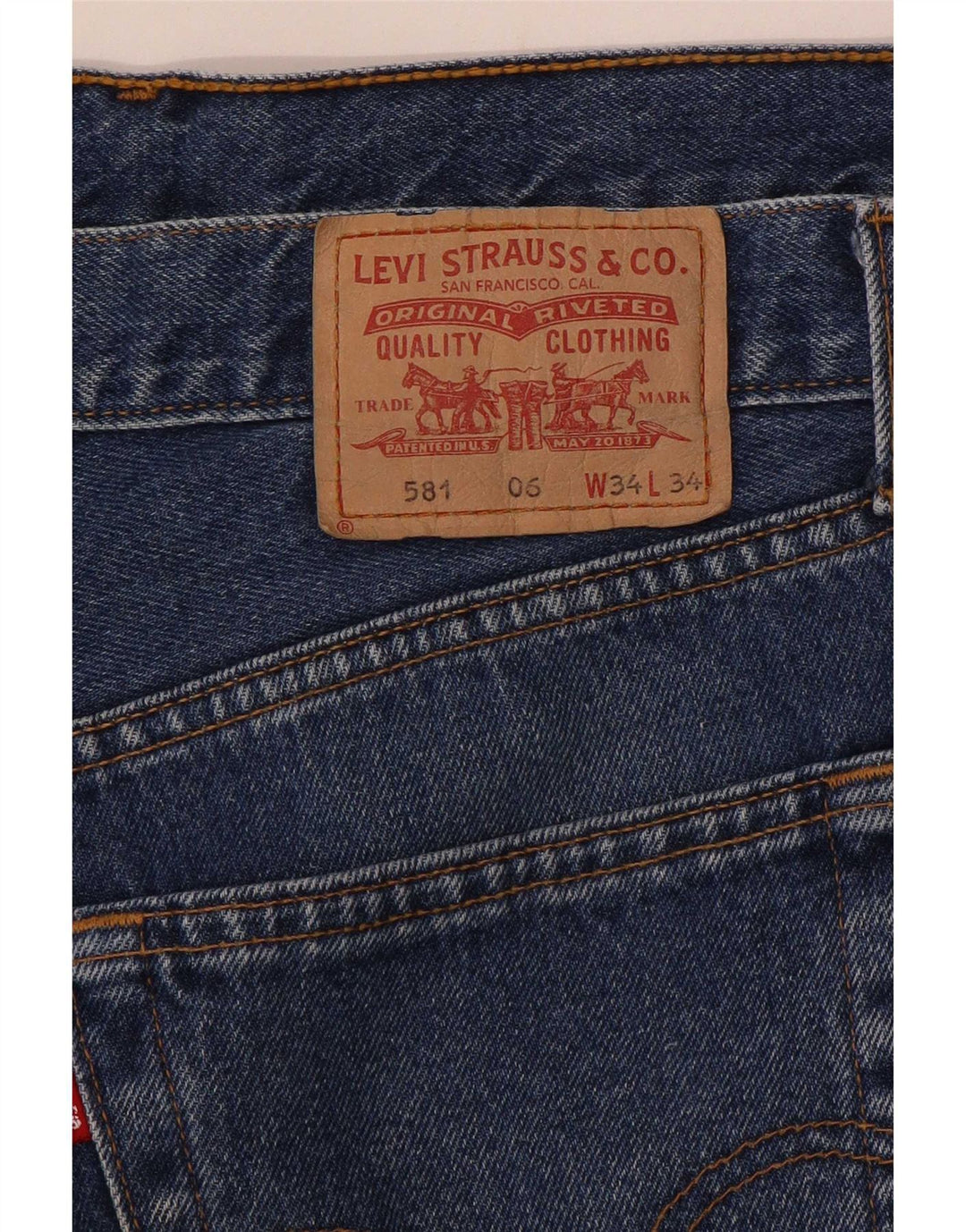 Levi's Uomo 581 Jeans dritti W34 L34 Blu
