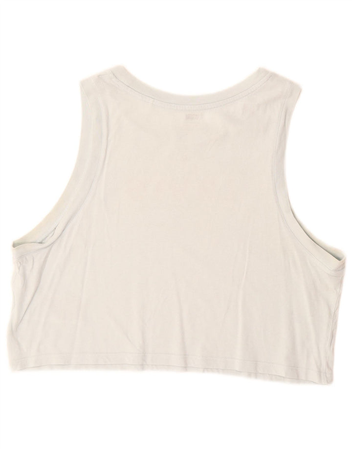 Levi's Canottiera grafica corta da donna UK 16 grande cotone blu
