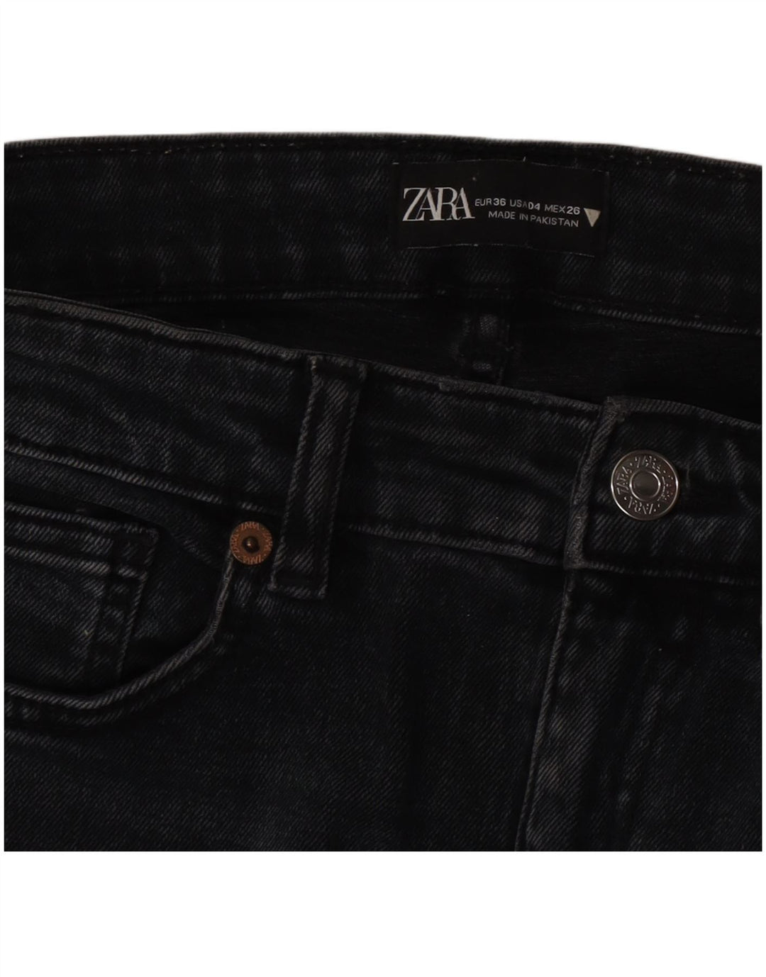 Jeans Bootcut da donna Zara EU 36 XS W26 L25 cotone nero