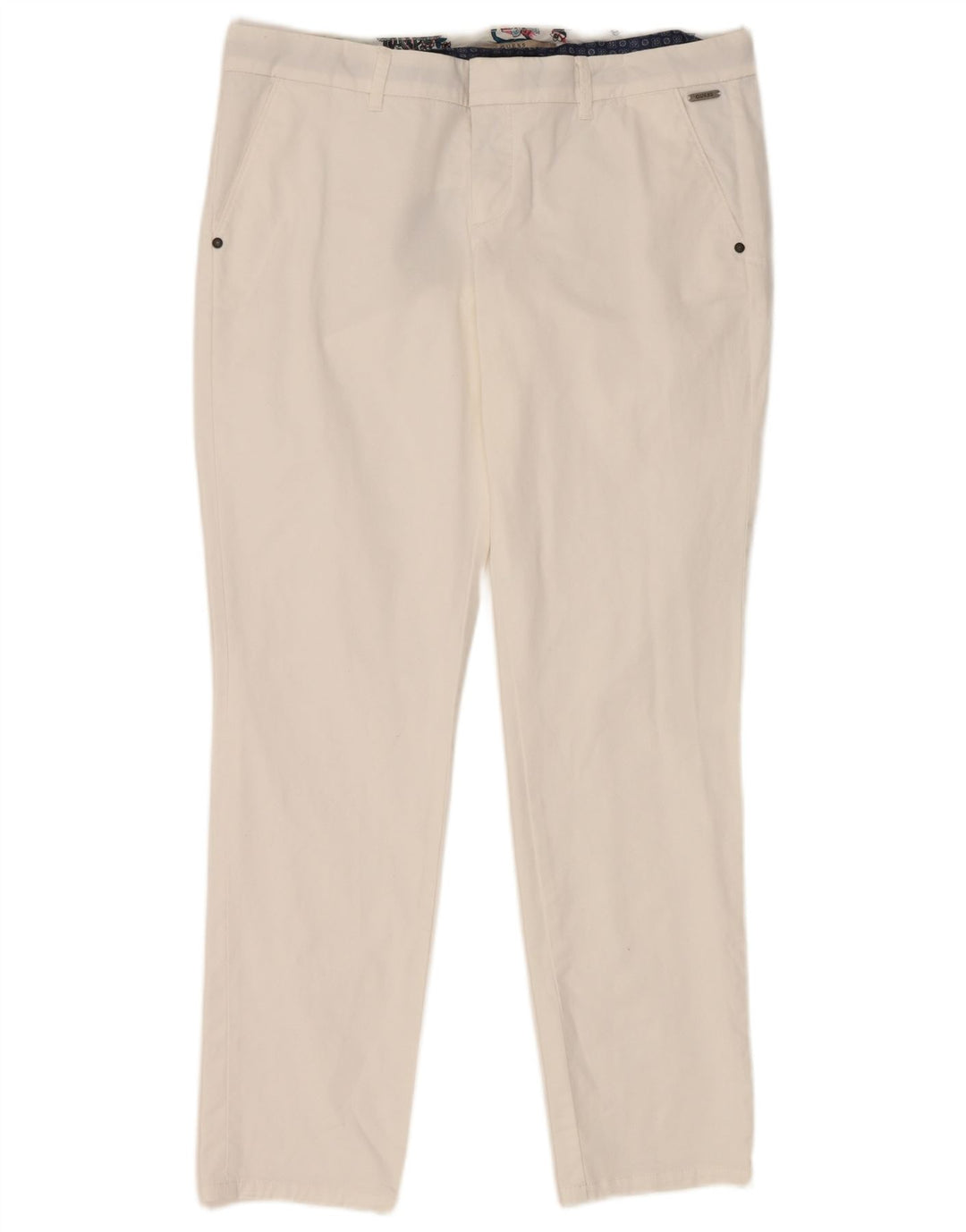 Pantaloni chino Guess Berta slim fit da donna W34 L29 bianchi