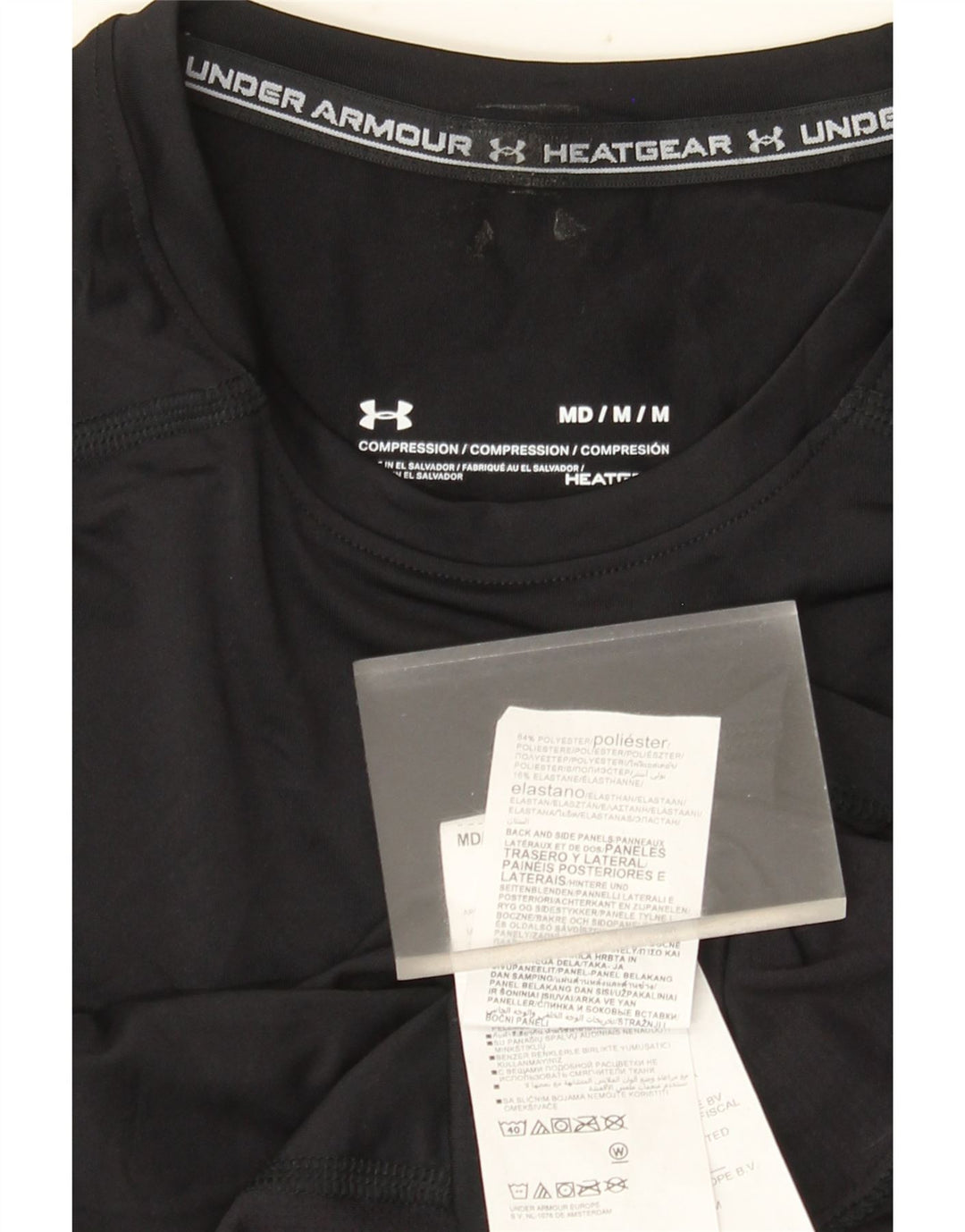 Under Armour Mens Heat Gear Top manica lunga poliestere nero medio