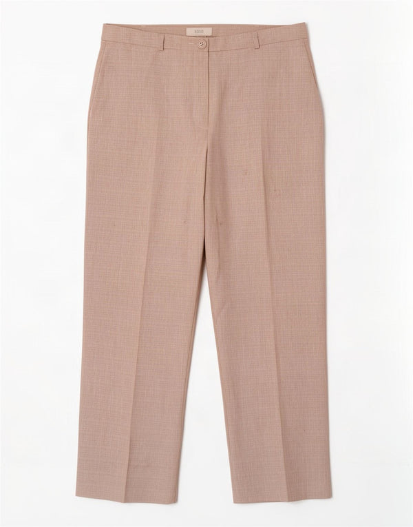 Pantaloni casual dritti da donna Marks & Spencer UK 16 Large W32 L29 Beige