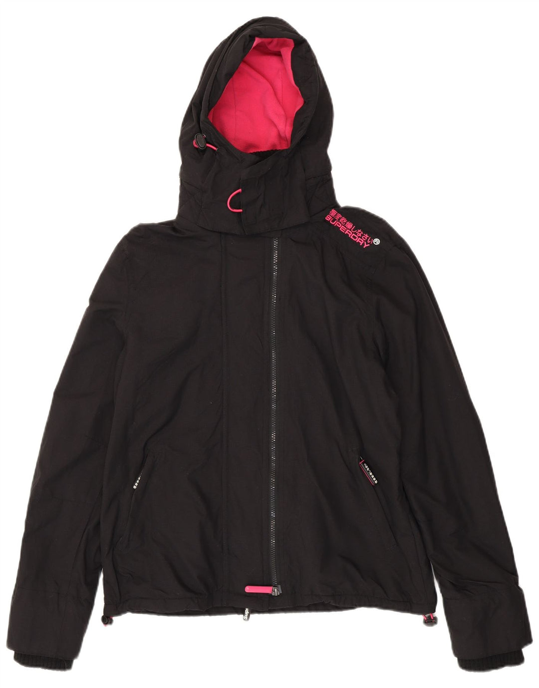 Giacca a vento grafica da donna Superdry UK 14 grande nera