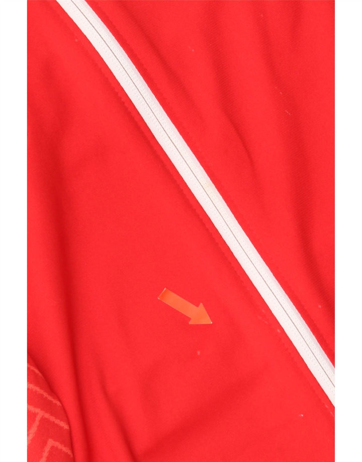 Felpa con cappuccio e zip Nike Dri Fit da donna UK 14 Poliestere geometrico rosso medio