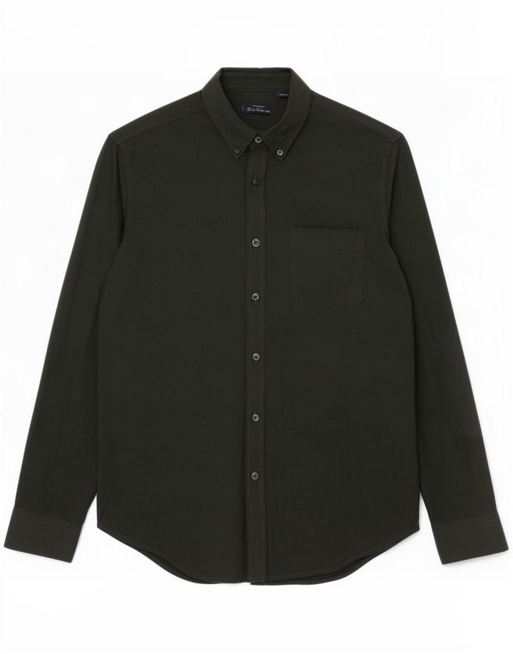 Camicia da uomo Ben Sherman in cotone verde medio