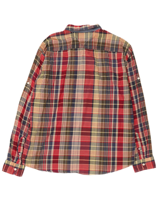 Tommy Hilfiger Camicia da uomo in flanella dal taglio vintage XL in cotone a quadri multicolore