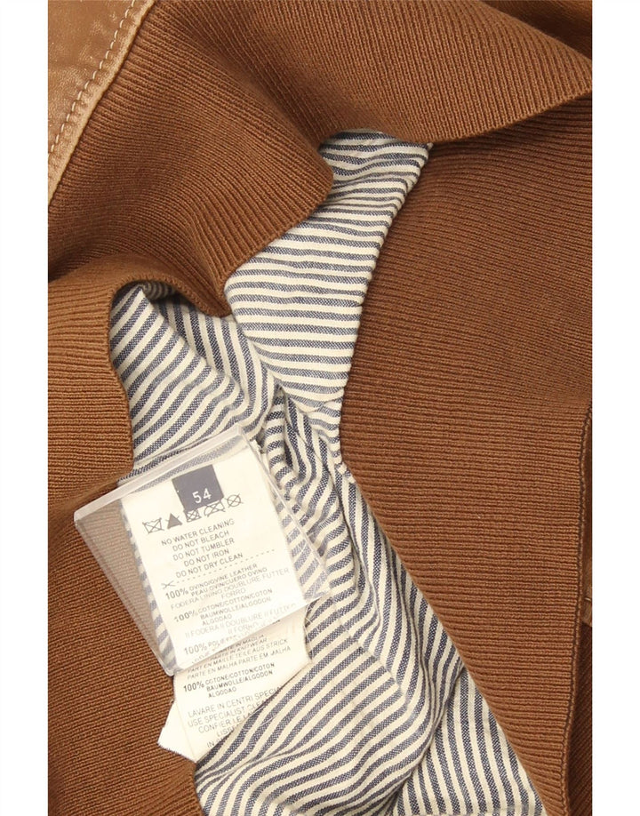 Giacca in pelle da uomo Trussardi Jeans UK 38 Pelle marrone medio