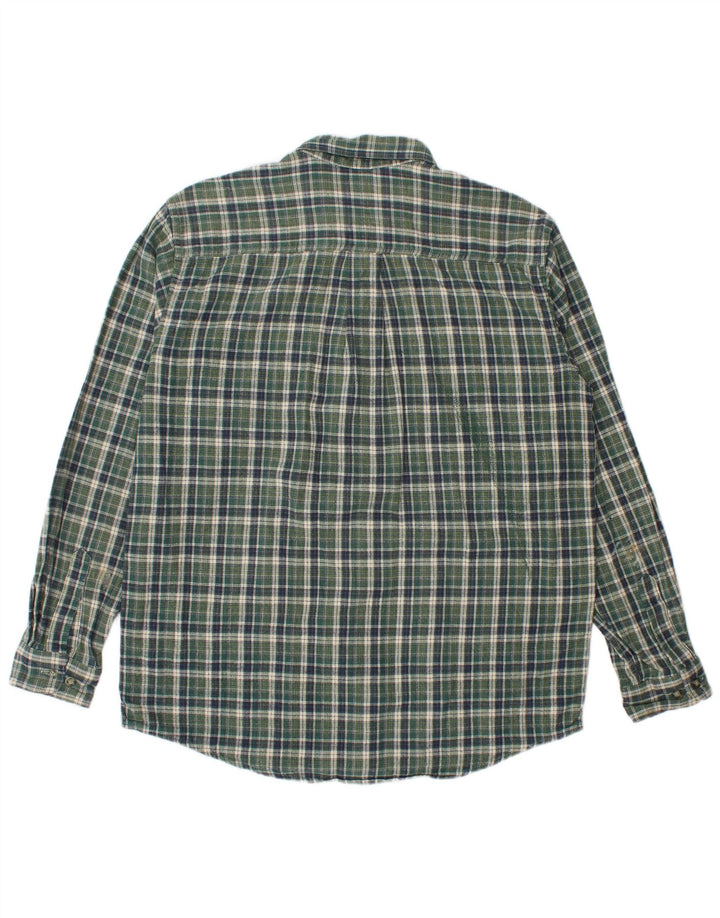 Camicia da uomo in flanella L.L.Bean in cotone scozzese verde medio
