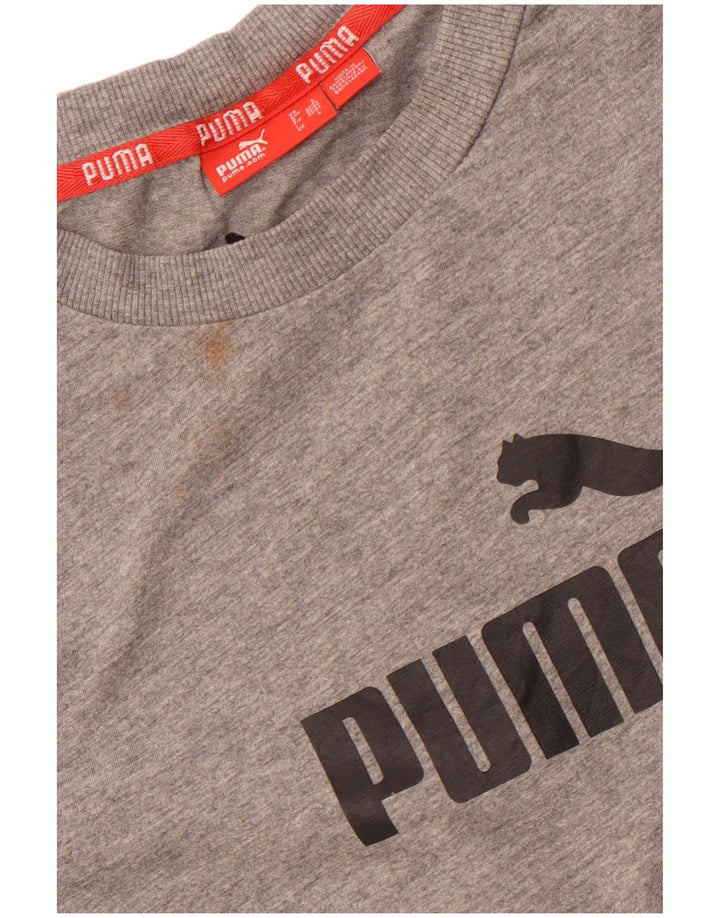 T-shirt grafica da uomo PUMA grande in cotone grigio