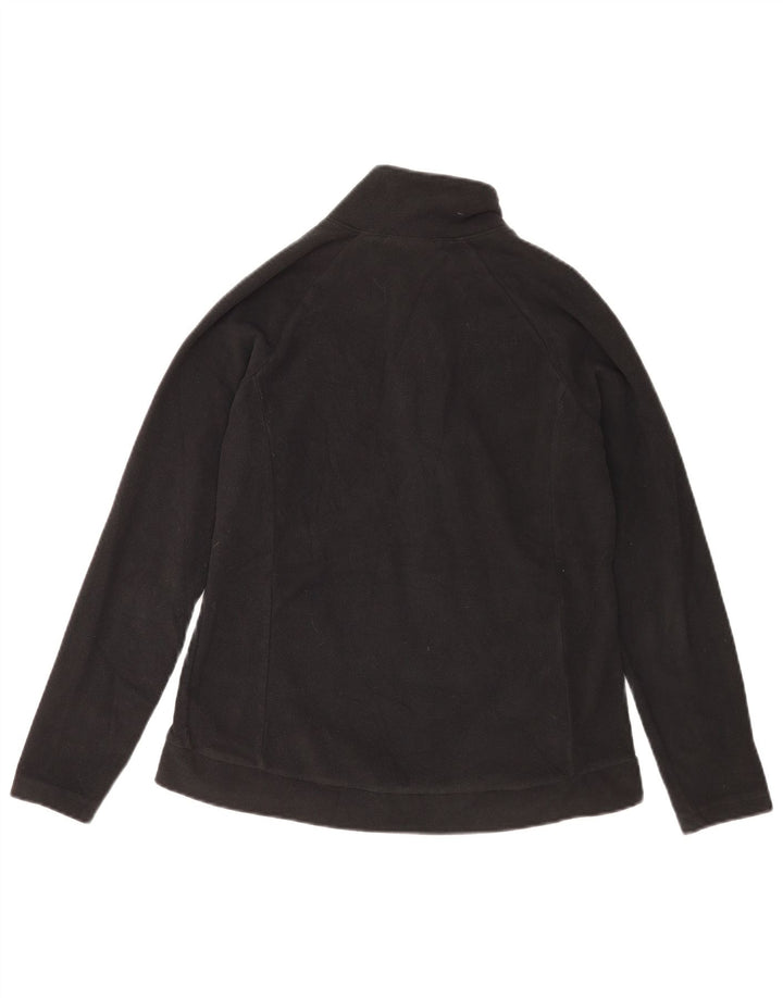 Maglione in pile Columbia da donna con collo e zip UK 14 grande poliestere nero
