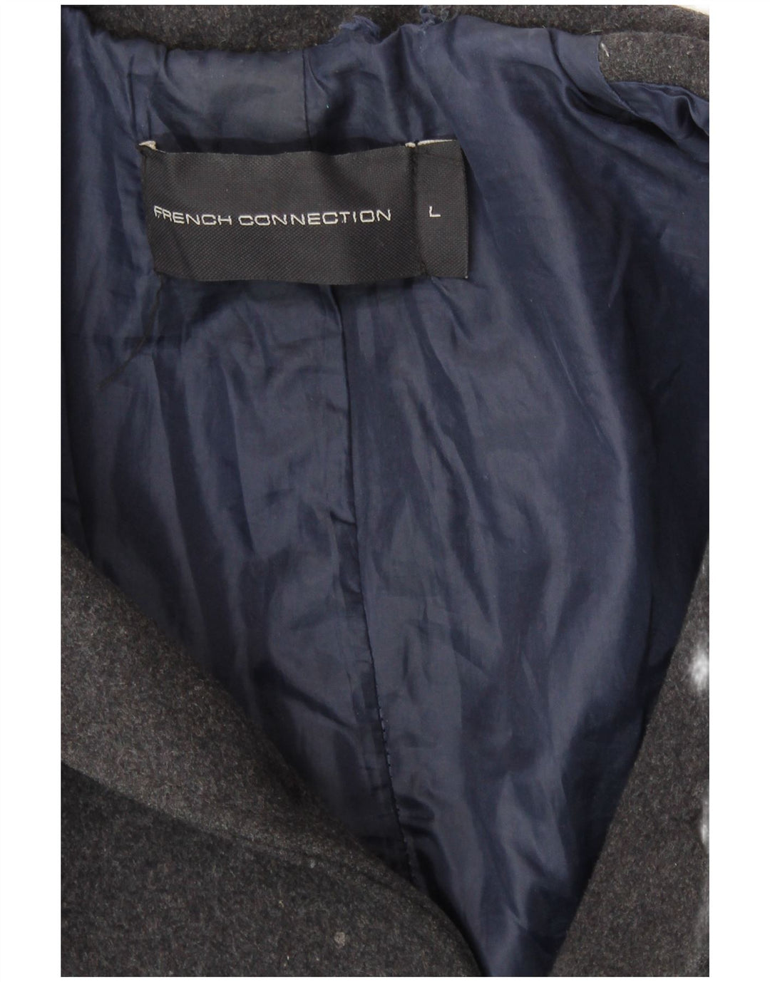 FRENCH CONNECTION Mens Military Overcoat UK 40 Large Grey Wool