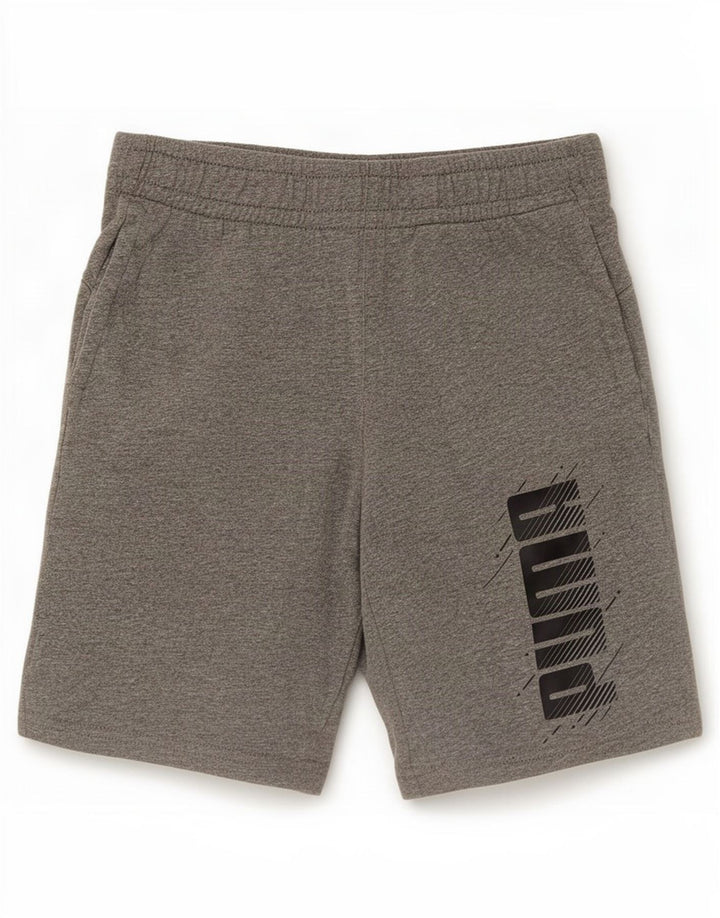 Pantaloncini sportivi grafici Puma da ragazzo 9-10 anni in cotone grigio