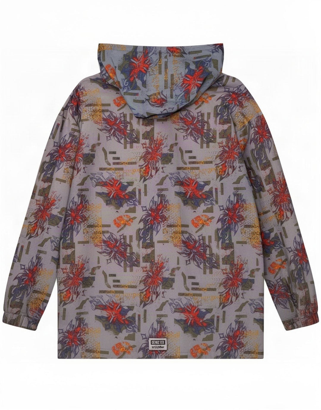 Giacca antipioggia da uomo con cappuccio Loffler UK 40 grande blu geometrico