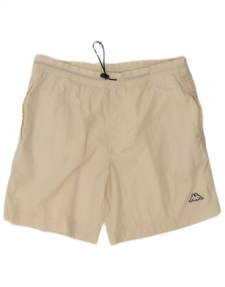 Pantaloncini da bagno da uomo KAPPA grandi in poliammide bianco sporco