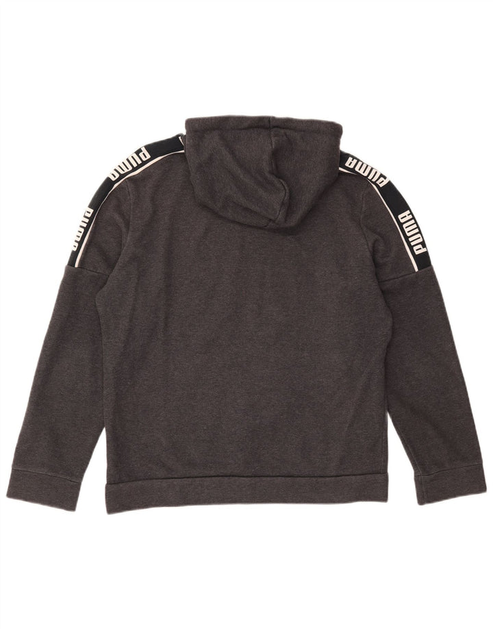 Felpa con cappuccio grafica da uomo Puma in cotone color block grigio medio