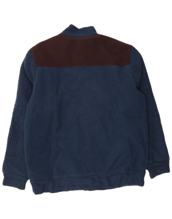 JAMES PRINGLE Giacca in pile da uomo UK 42 XL Poliammide color block blu navy
